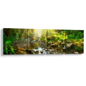 Schilderij - Rivier in groen bos (V020942V16040)