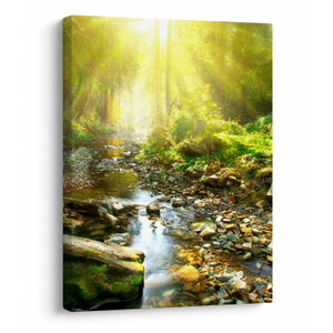 Schilderij - Rivier in groen bos (V020942V3040)