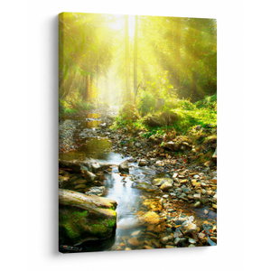 Schilderij - Rivier in groen bos (V020942V5070)