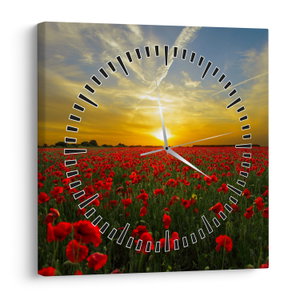 Schilderij - Klaprozenveld (met klok) (V020986V3030C)
