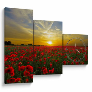 Schilderij - Klaprozenveld (met klok) (V020986V9070C)
