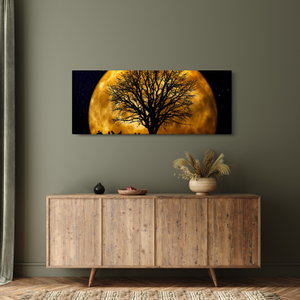Schilderij - Maan en silhouetten (2)