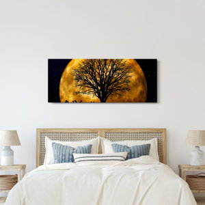 Schilderij - Maan en silhouetten (3)