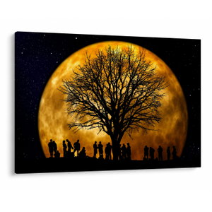 Schilderij - Maan en silhouetten (V020995V10070)