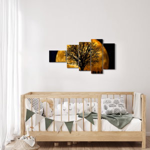 Schilderij - Maan en silhouetten (3)