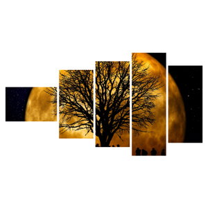 Schilderij - Maan en silhouetten (6)