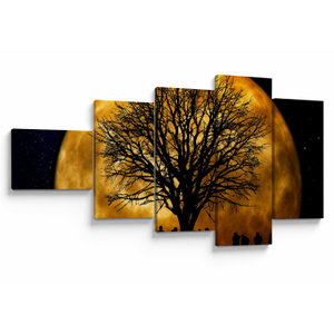 Schilderij - Maan en silhouetten (V020995V11060)