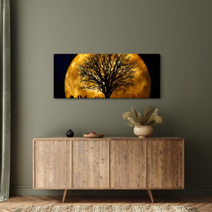Schilderij - Maan en silhouetten (2)