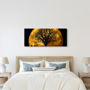 Schilderij - Maan en silhouetten (3)