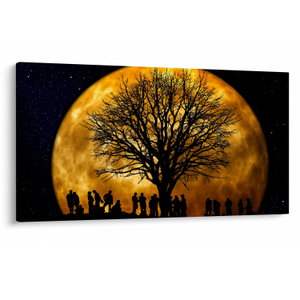 Schilderij - Maan en silhouetten (V020995V12070)