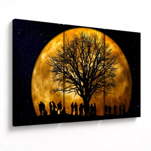 Schilderij - Maan en silhouetten (V020995V120803PCS)