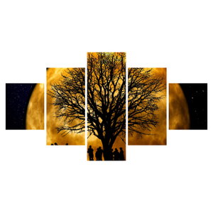 Schilderij - Maan en silhouetten (6)