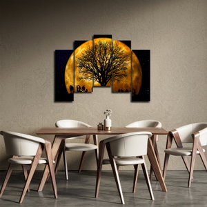 Schilderij - Maan en silhouetten (4)