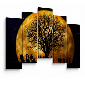 Schilderij - Maan en silhouetten (V020995V12590)