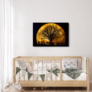 Schilderij - Maan en silhouetten (4)