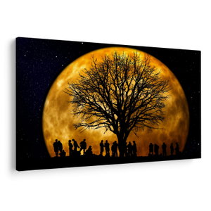 Schilderij - Maan en silhouetten (V020995V150100)