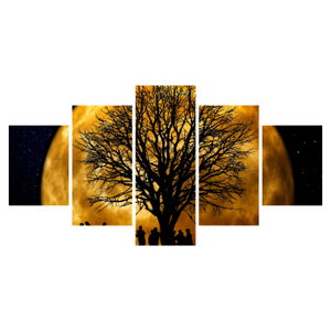 Schilderij - Maan en silhouetten (6)