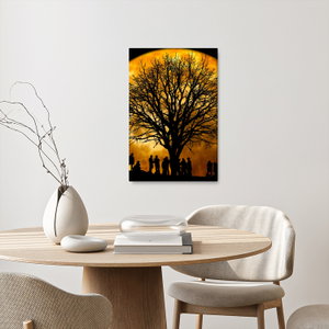 Schilderij - Maan en silhouetten (2)