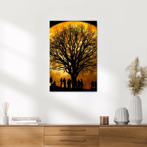 Schilderij - Maan en silhouetten (4)
