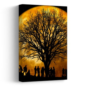 Schilderij - Maan en silhouetten (V020995V2030)