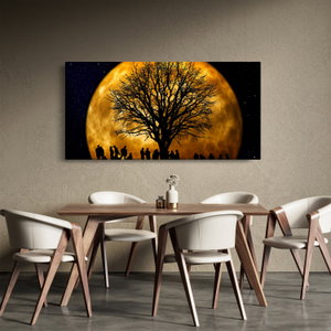Schilderij - Maan en silhouetten (4)