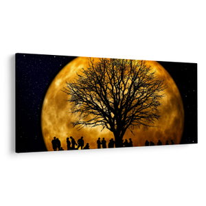 Schilderij - Maan en silhouetten (V020995V250125)