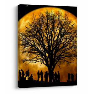 Schilderij - Maan en silhouetten (V020995V3040)
