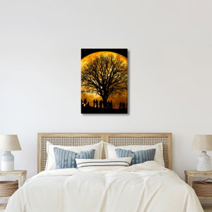 Schilderij - Maan en silhouetten (3)
