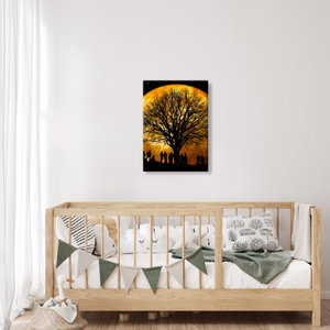 Schilderij - Maan en silhouetten (4)