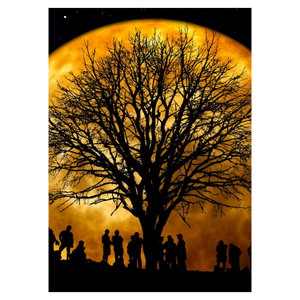 Schilderij - Maan en silhouetten (6)
