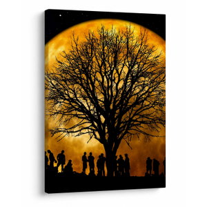 Schilderij - Maan en silhouetten (V020995V5070)