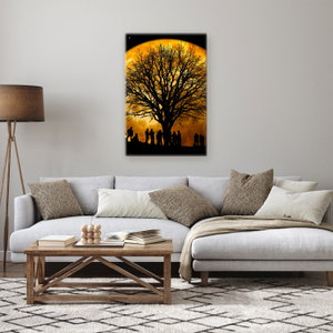 Schilderij - Maan en silhouetten (2)