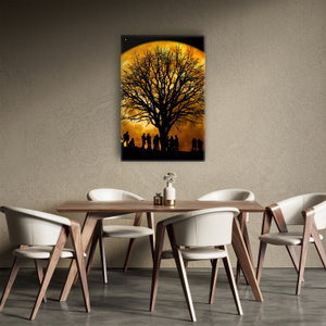 Schilderij - Maan en silhouetten (3)