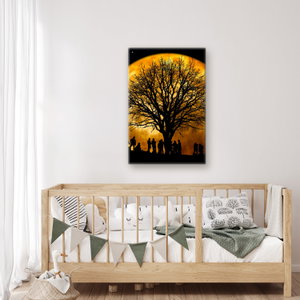 Schilderij - Maan en silhouetten (4)