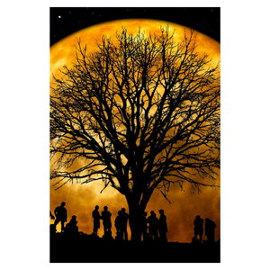 Schilderij - Maan en silhouetten (6)