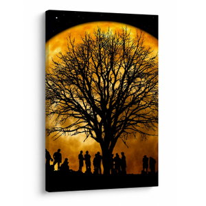 Schilderij - Maan en silhouetten (V020995V6090)