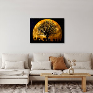 Schilderij - Maan en silhouetten (2)