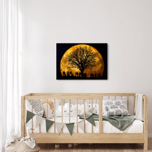 Schilderij - Maan en silhouetten (3)