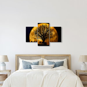 Schilderij - Maan en silhouetten (2)