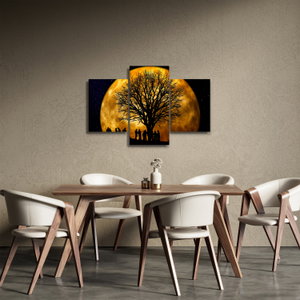 Schilderij - Maan en silhouetten (3)
