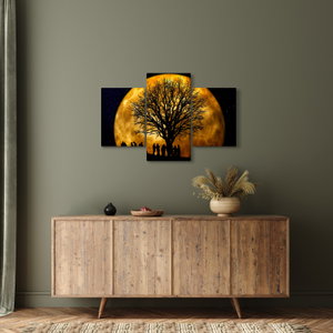 Schilderij - Maan en silhouetten (4)