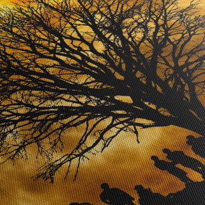 Schilderij - Maan en silhouetten (met klok) (5)