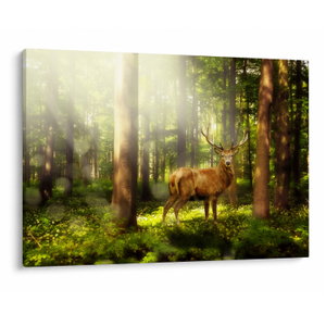 Schilderij - Hert in bos (V021263V10070)