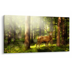 Schilderij - Hert in bos (V021263V12070)