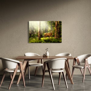 Schilderij - Hert in bos (3)
