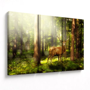Schilderij - Hert in bos (V021263V120803PCS)