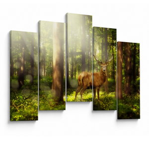 Schilderij - Hert in bos (V021263V12590)