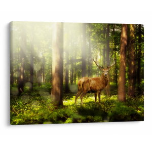 Schilderij - Hert in bos (V021263V7050)