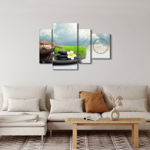 Schilderij - Spa and relax (met klok) (2)