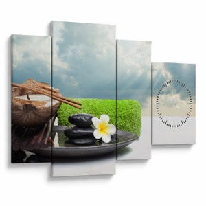 Schilderij - Spa and relax (met klok) (V021279V11075C)